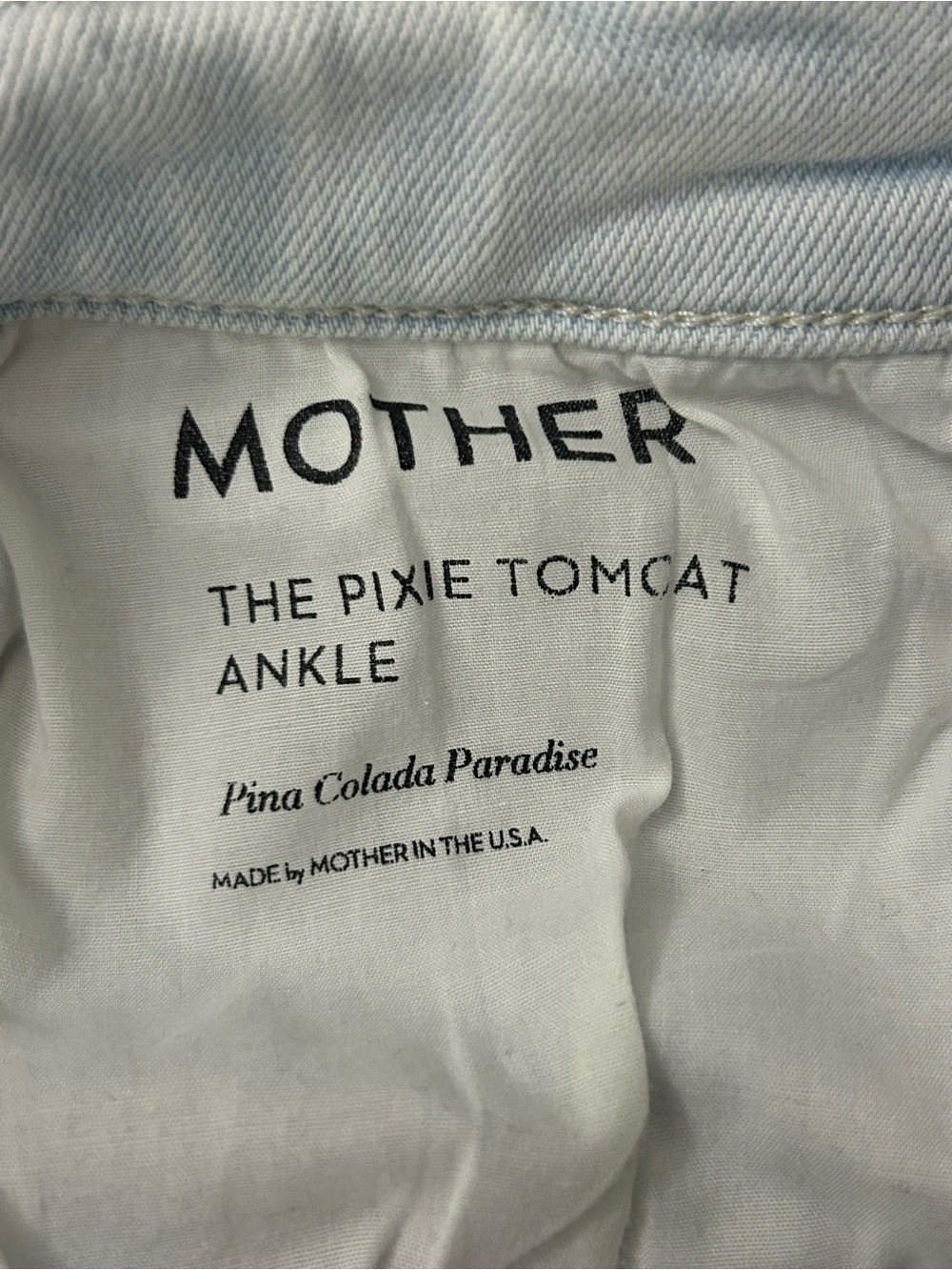MOTHER The Pixie Tomcat Ankle High-Rise Straight Jeans in Pina Colada Paradise - Picture 11 of 14